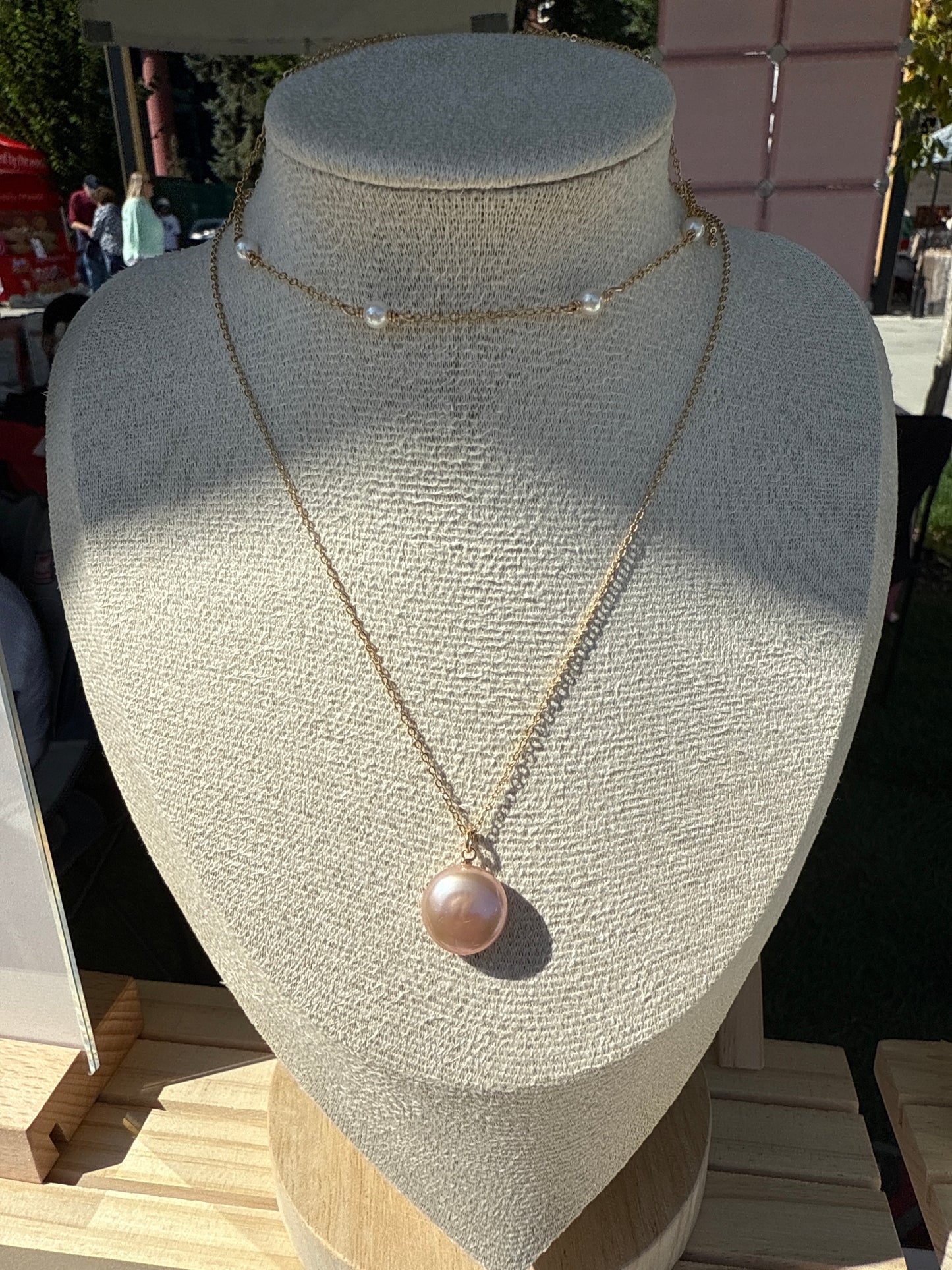 Abby Coin Pearl Pendant Necklace