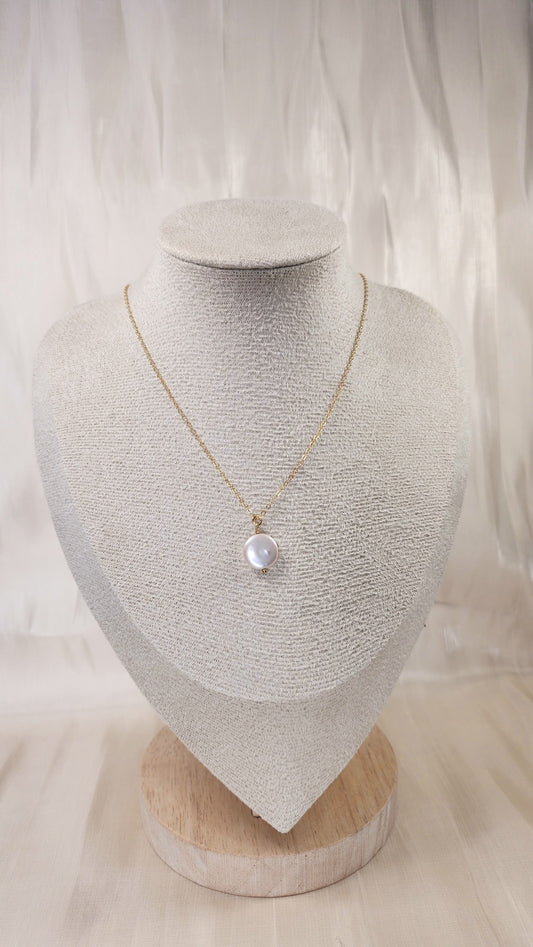 Abby Coin Pearl Pendant Necklace