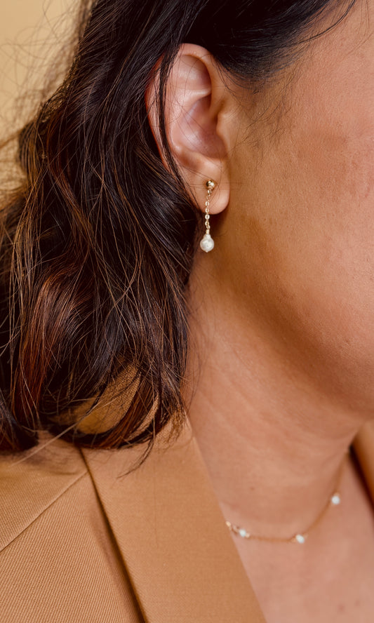 Mika Pearl Dangle Earrings