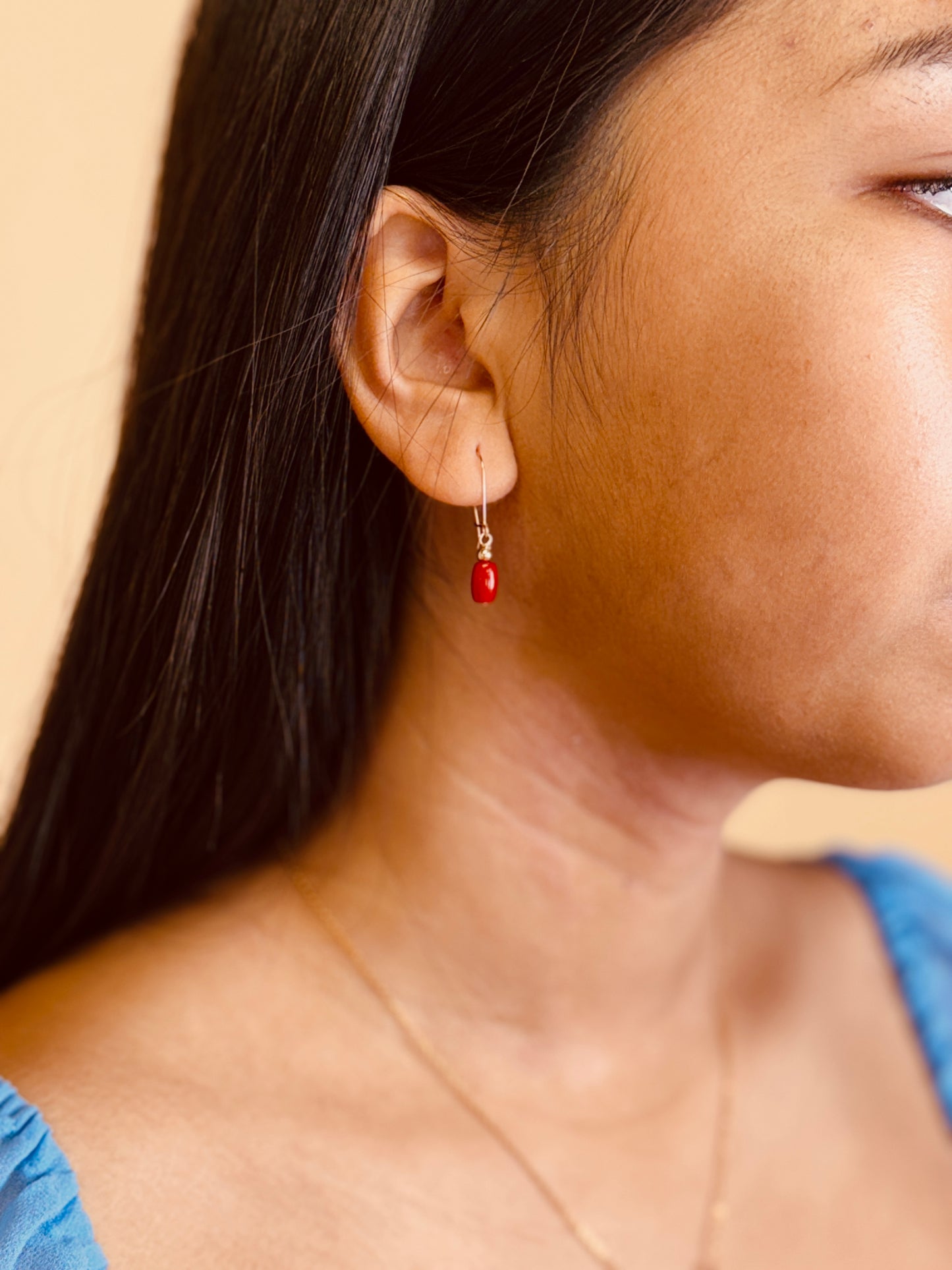 Red Coral Earrings